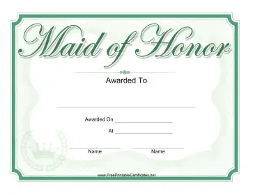 Wedding Maid of Honor