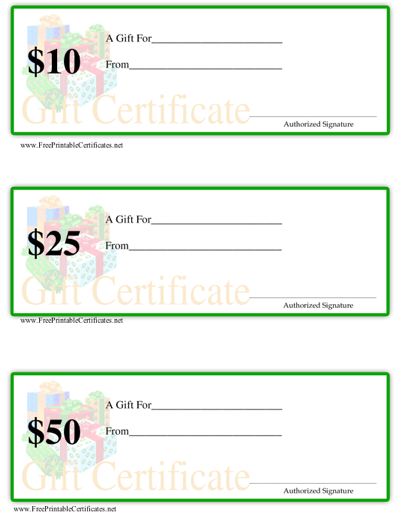 Gift Certificate - Gift Packages