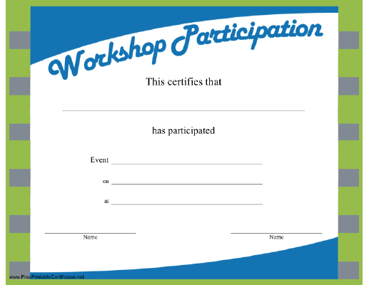 Workshop Participation