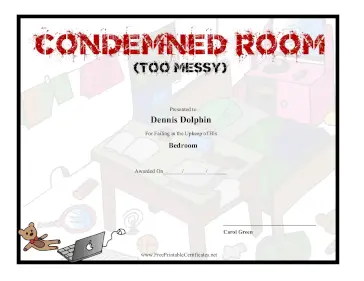 Condemned Room certificate