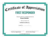 Appreciation First Responder