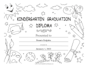 Kindergarten Graduation Diploma Black and White