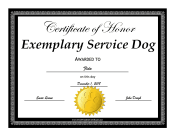 Service Dog Award