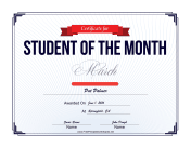 Student of the Month Certificate for March