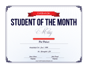 Student of the Month Certificate for May