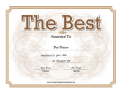 The Best Certificate Gold