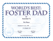 Worlds Best Foster Dad Award