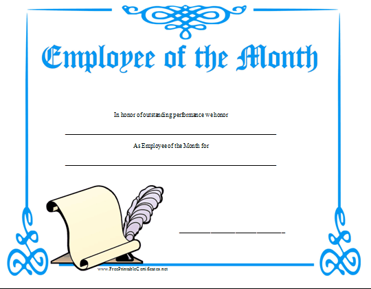 employee recognition certificate