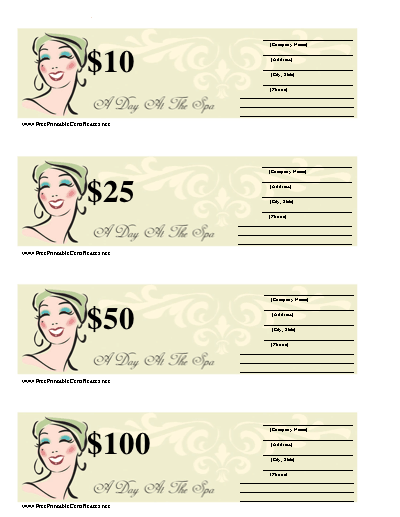 Spa Gift Certificates