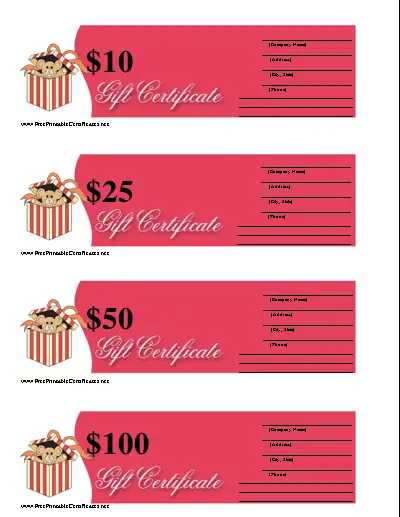 Free Gifts on Printable Free Gift Certificate Templates   Gift Certificate