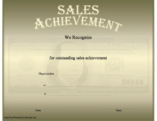 Sales Excellence Award Template