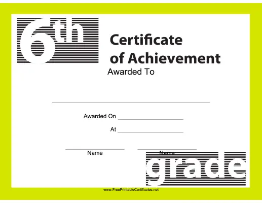 6th Grade Achievement