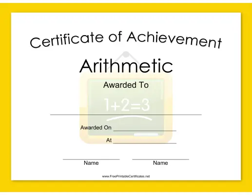 Arithmetic Achievement