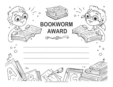 Bookworm Award Black and White