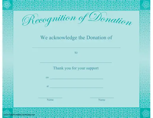 Recognition of Donation