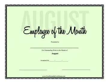 Employee Of The Month August