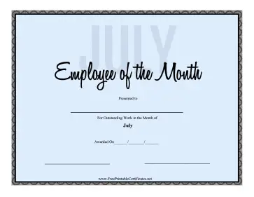 Employee Of The Month July