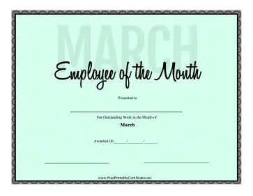 Employee Of The Month March