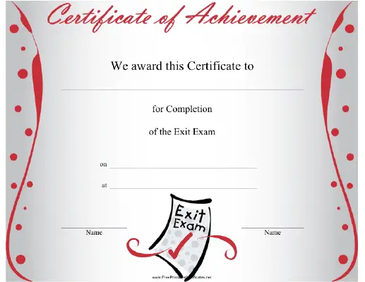 Exit Exam Completion
