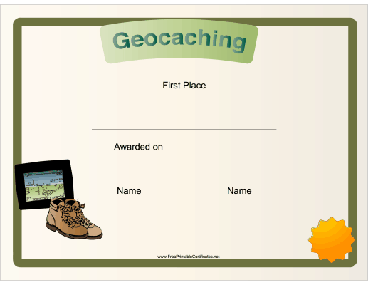 Geocaching First Place