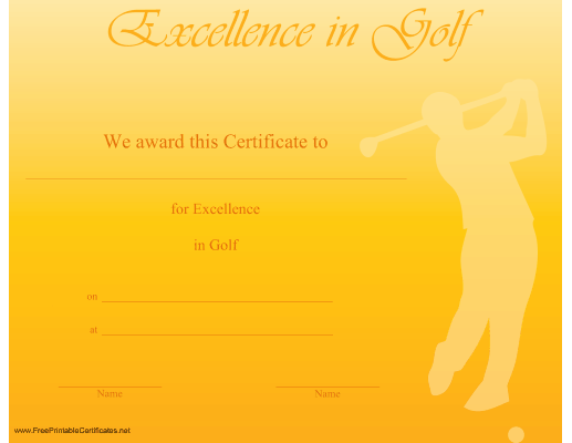 Excellence in Golf