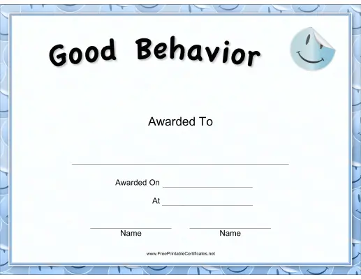 Blue Smiley Good Behavior
