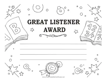 Great Listener Award Black and White