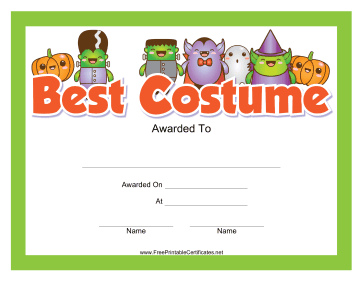Halloween Costume Award