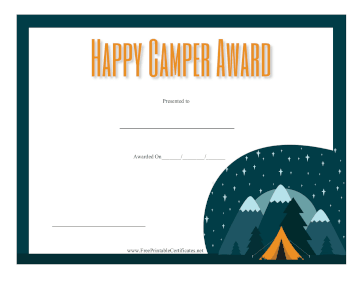Happy Camper Award