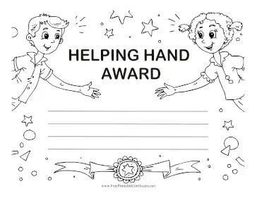 Helping Hand Award Black and White
