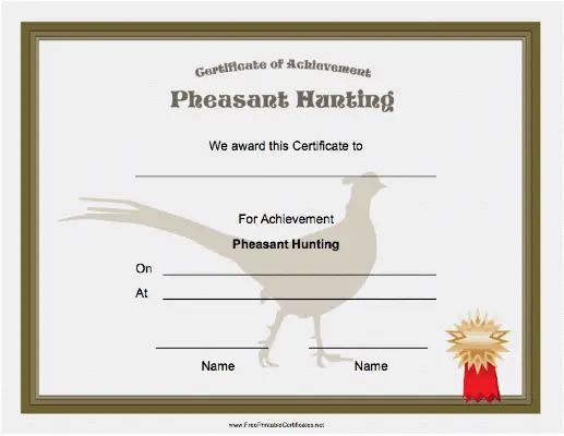 Hunting Pheasant Achievement