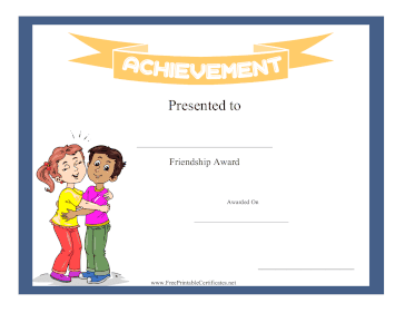 Kids Achievement Award Friendship