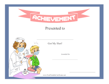 Kids Achievement Award Vaccine