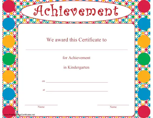 Achievement in Kindergarten