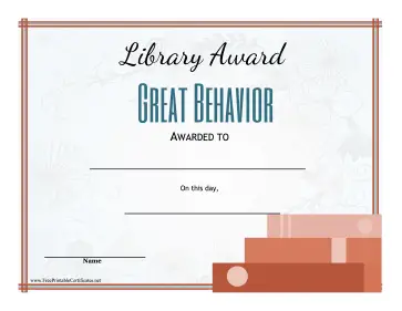 Library Award Good Behavior
