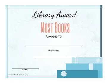 Library Award Most Books