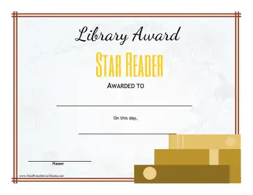 Library Award Star Reader