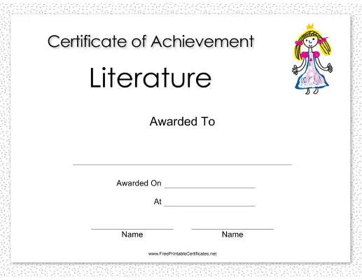 Literature Achievement Princess