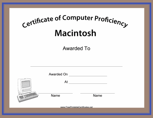 Macintosh Computer Proficiency