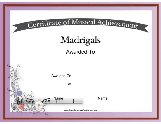 Madrigals Vocal Music