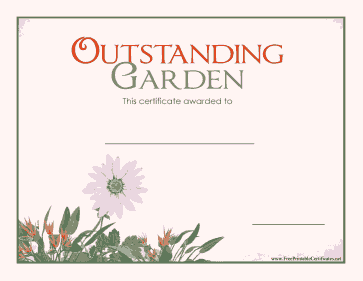 Outstanding Garden Award