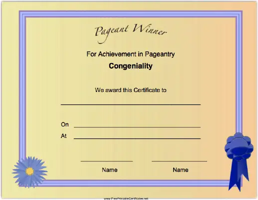 Pageant Congeniality Achievement