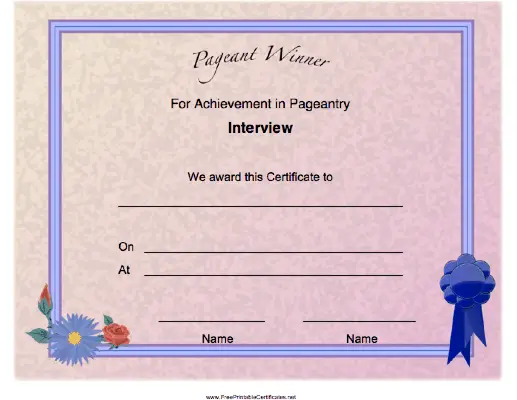 Pageant Interview Achievement