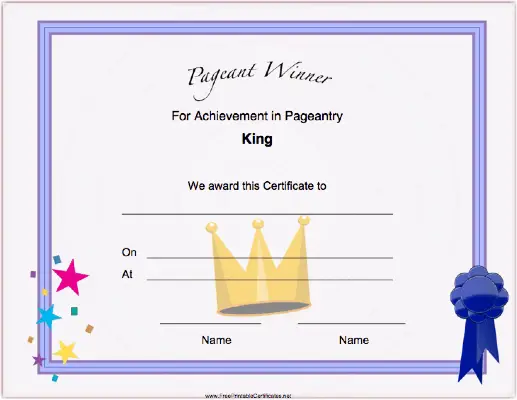 Pageant King Achievement