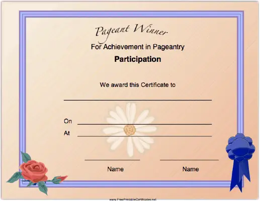 Pageant Participation Achievement
