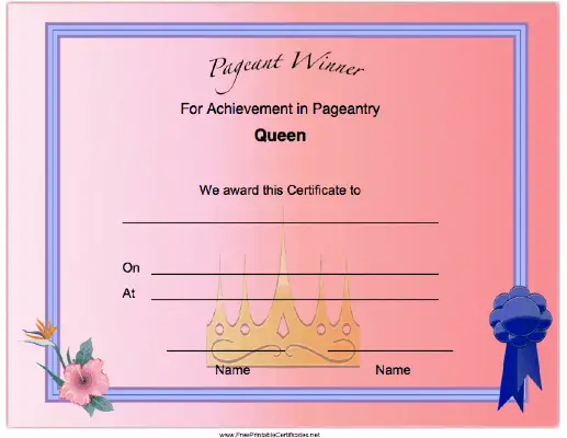 Pageant Queen Achievement