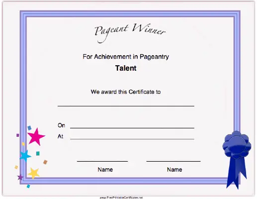 Pageant Talent Achievement