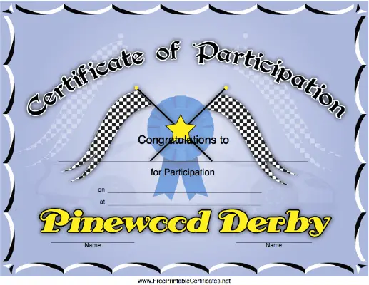 Pinewood Derby Participation