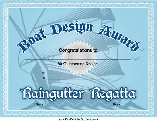 Raingutter Regatta Design Award