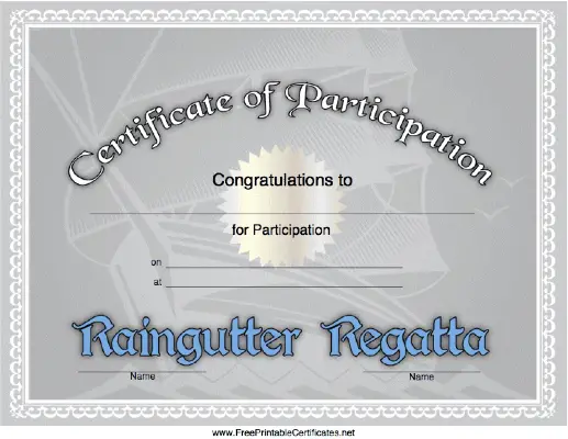 Raingutter Regatta Participation